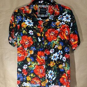 Denim and Flower Ricky Singh floral button down